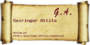 Geiringer Attila névjegykártya